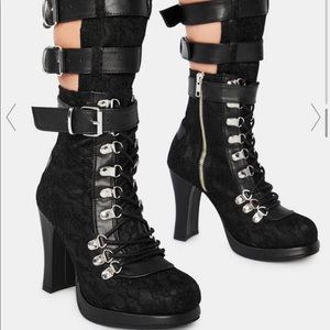 Demonia Black Laced Heels